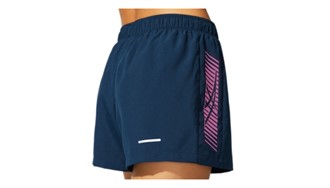 Short running  woman icon blue