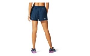 Short running  woman icon blue
