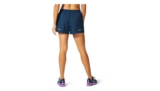 Short running  woman icon blue