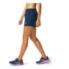 Short running  woman icon blue